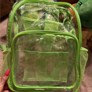 Clear Green Trim Backpack